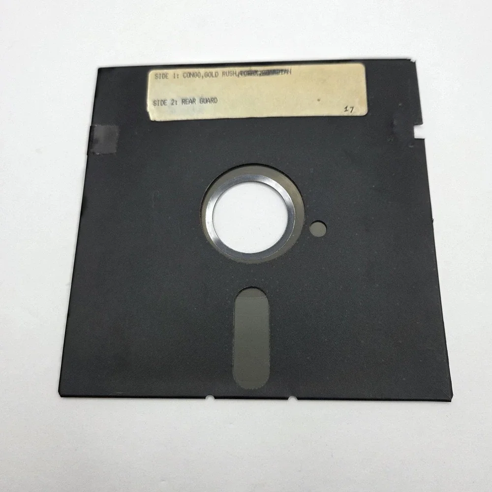 Vintage Arcade Game 5.25 Floppy Disk Congo Gold Rush / Rear Guard Untested